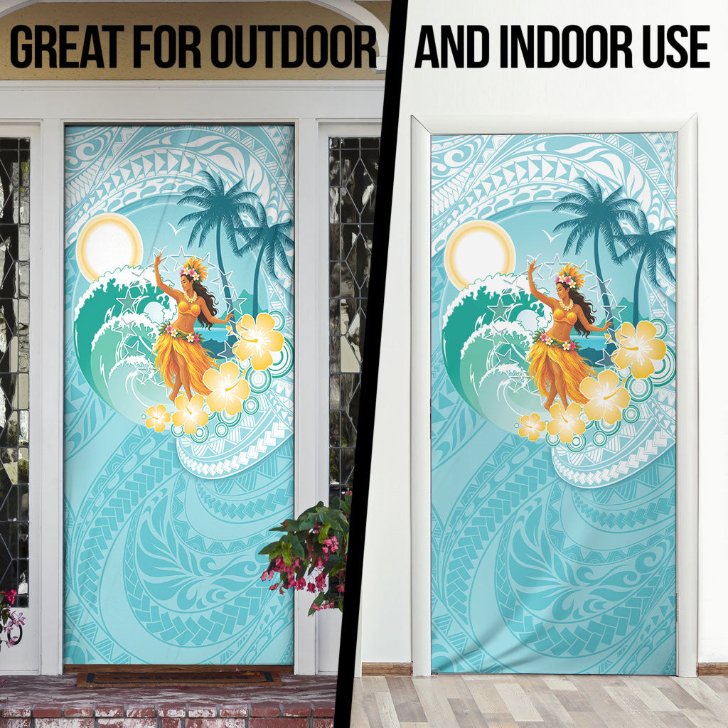 Ura Cook Islands Door Cover Kuki 'Airani Traditional Dance Tropical Vibes LT14 - Polynesian Pride