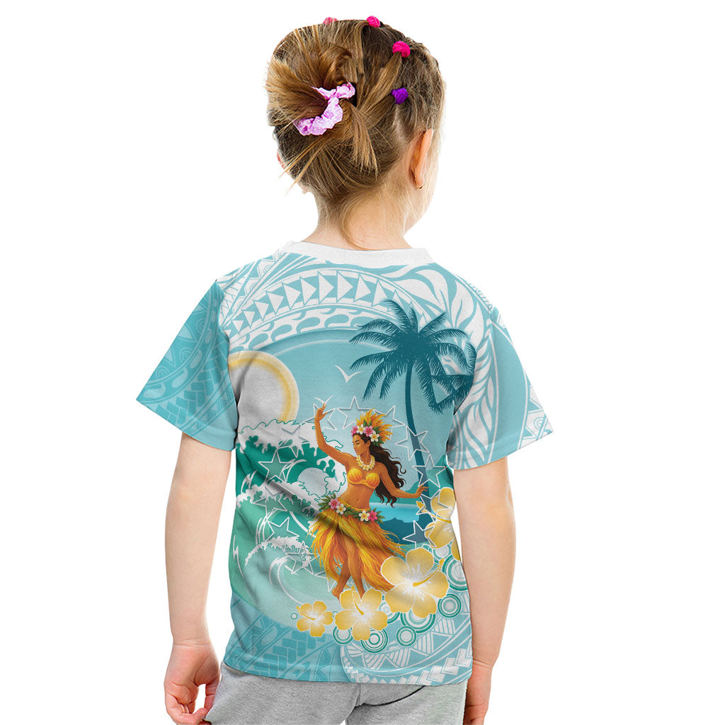 Ura Cook Islands Kid T Shirt Kuki 'Airani Traditional Dance Tropical Vibes LT14 - Polynesian Pride