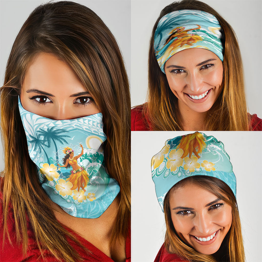 Ura Cook Islands Neck Gaiter Kuki 'Airani Traditional Dance Tropical Vibes LT14 - Polynesian Pride