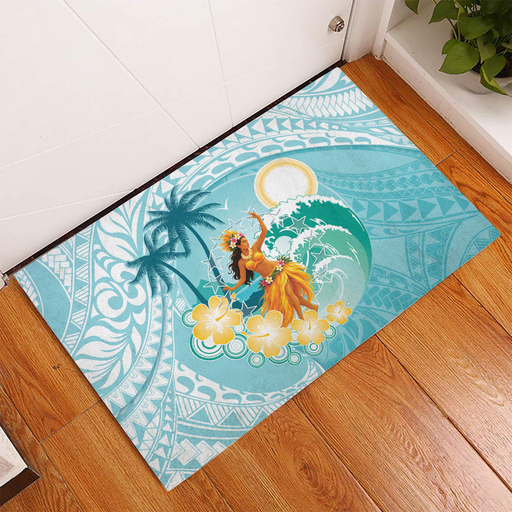 Ura Cook Islands Rubber Doormat Kuki 'Airani Traditional Dance Tropical Vibes LT14 - Polynesian Pride