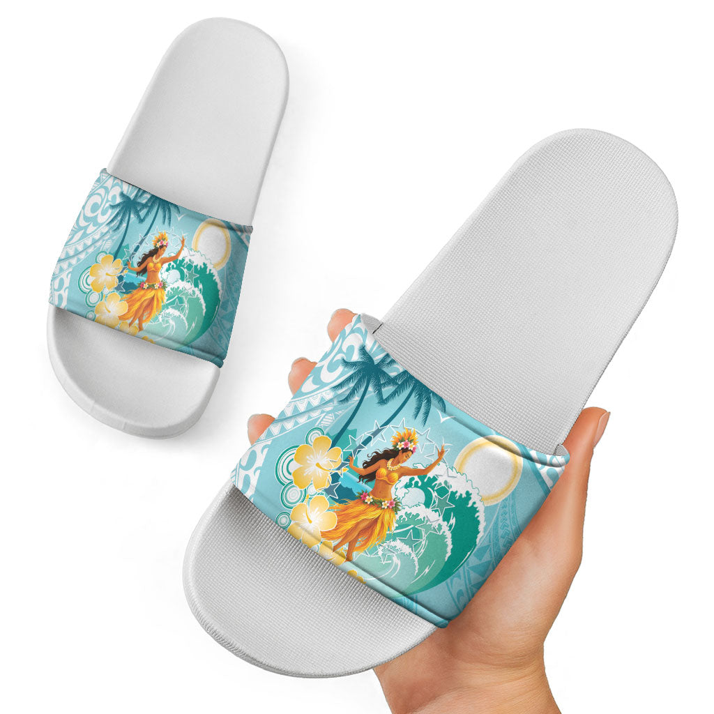Ura Cook Islands Slide Sandals Kuki 'Airani Traditional Dance Tropical Vibes LT14 - Polynesian Pride
