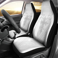 Peniamina Gospel Day Niue Car Seat Cover Cross Dove Hiapo Pattern White LT14 - Polynesian Pride