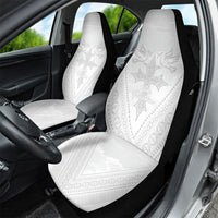 Peniamina Gospel Day Niue Car Seat Cover Cross Dove Hiapo Pattern White LT14 - Polynesian Pride