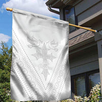 Peniamina Gospel Day Niue Garden Flag Cross Dove Hiapo Pattern White LT14 - Polynesian Pride