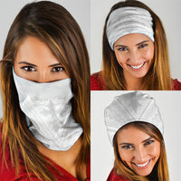 Peniamina Gospel Day Niue Neck Gaiter Cross Dove Hiapo Pattern White LT14 - Polynesian Pride