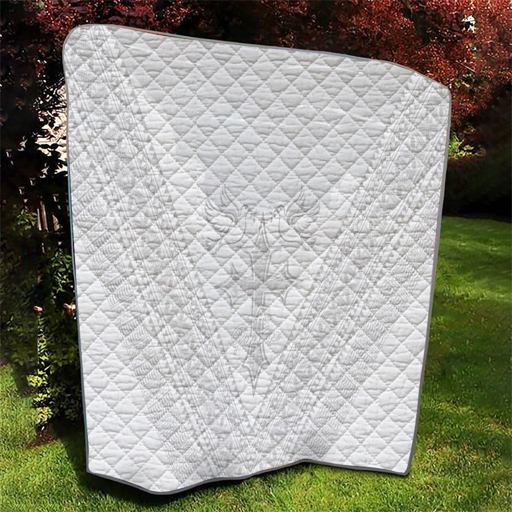 Peniamina Gospel Day Niue Quilt Cross Dove Hiapo Pattern White LT14 - Polynesian Pride