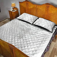 Peniamina Gospel Day Niue Quilt Bed Set Cross Dove Hiapo Pattern White LT14 - Polynesian Pride