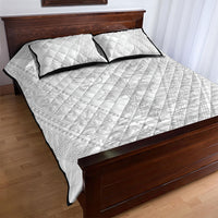 Peniamina Gospel Day Niue Quilt Bed Set Cross Dove Hiapo Pattern White LT14 - Polynesian Pride