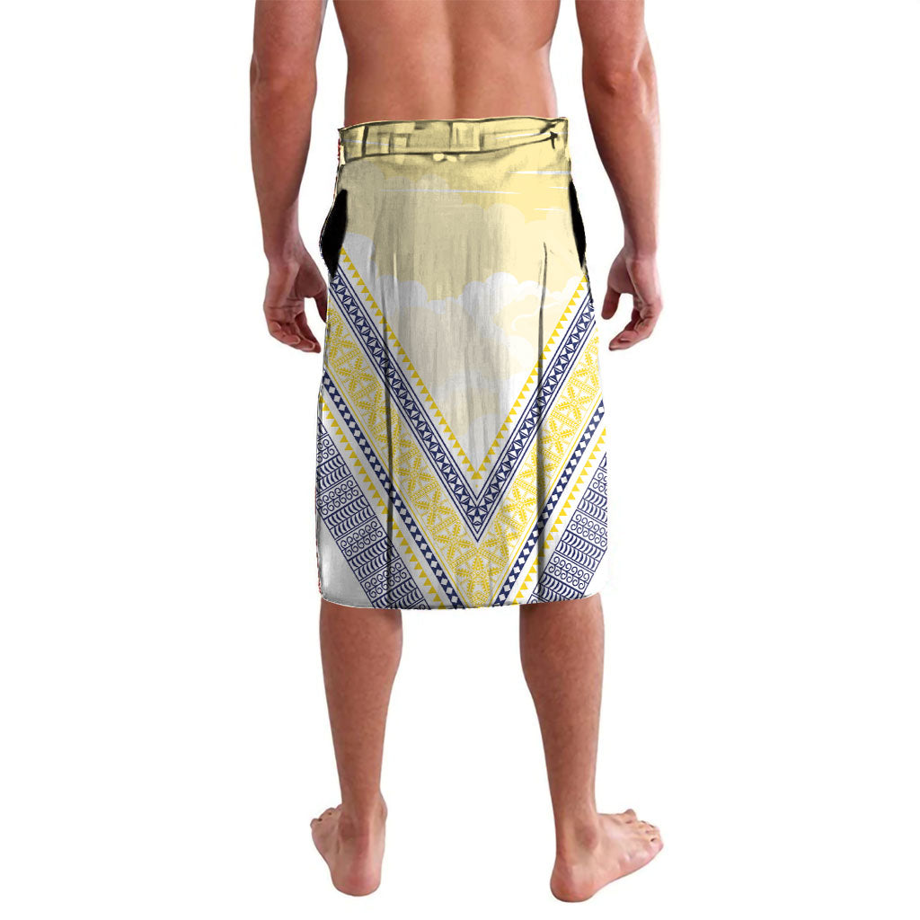 Peniamina Gospel Day Niue Lavalava Cross Dove Hiapo Pattern Yellow LT14 - Polynesian Pride