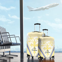 Peniamina Gospel Day Niue Luggage Cover Cross Dove Hiapo Pattern Yellow LT14 - Polynesian Pride