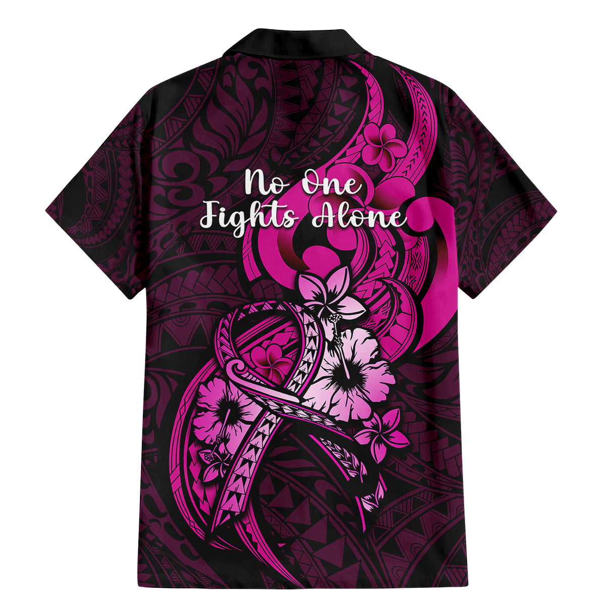 polynesia-breast-cancer-awareness-family-matching-mermaid-dress-and-hawaiian-shirt-think-pink-polynesian-ribbon-black-version