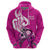 Polynesia Breast Cancer Awareness Hoodie Think Pink Polynesian Ribbon White Version LT14 - Polynesian Pride