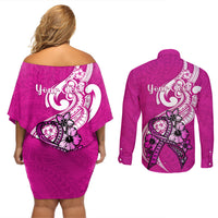 personalised-polynesia-breast-cancer-awareness-couples-matching-off-shoulder-short-dress-and-long-sleeve-button-shirts-think-pink-polynesian-ribbon-white-version