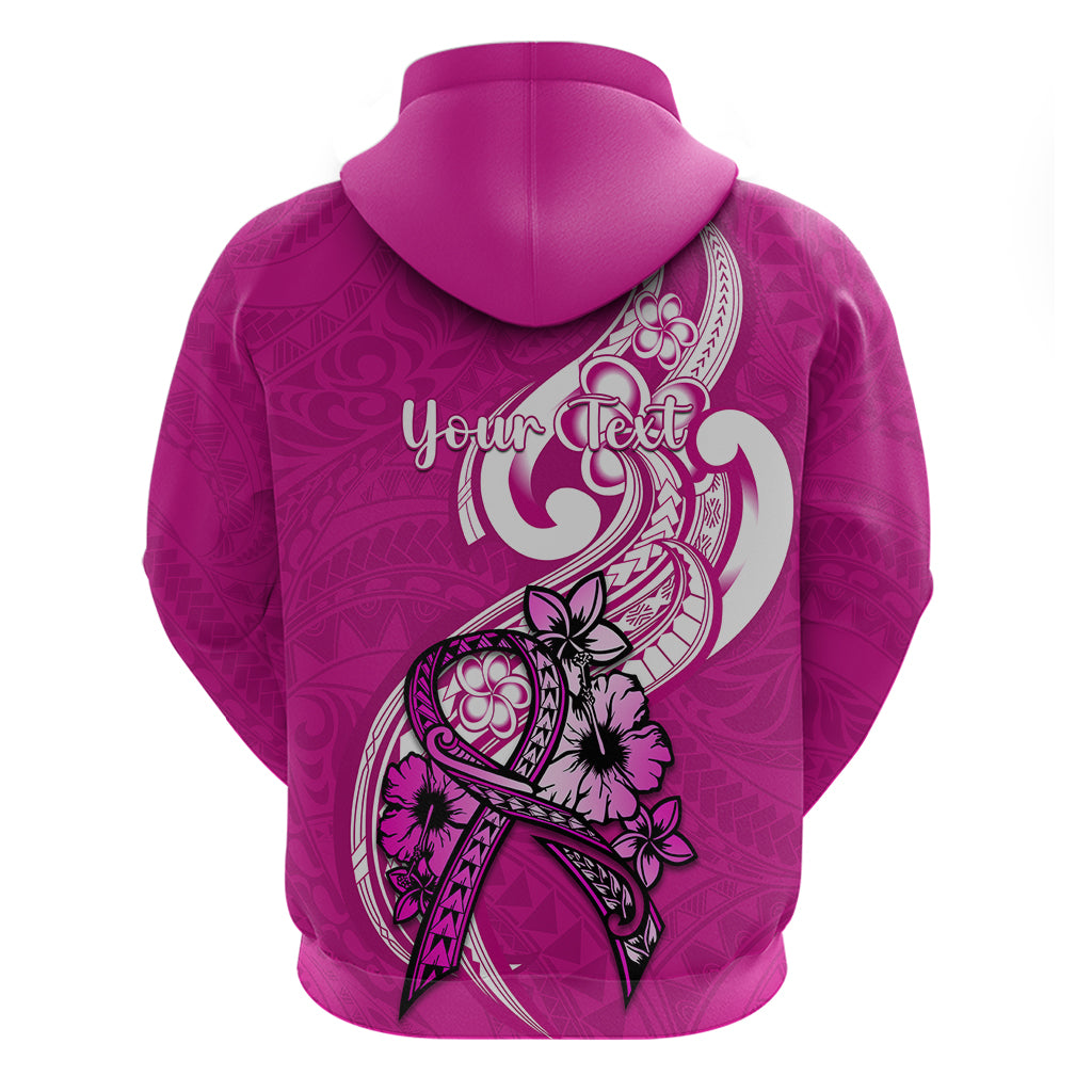 Personalised Polynesia Breast Cancer Awareness Hoodie Think Pink Polynesian Ribbon White Version LT14 - Polynesian Pride