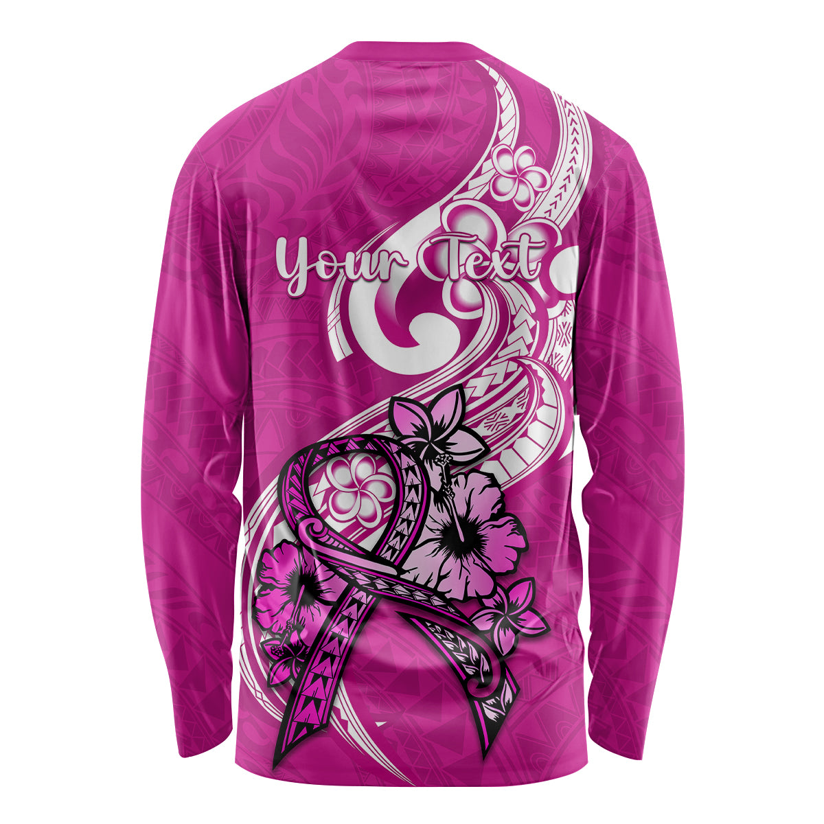 personalised-polynesia-breast-cancer-awareness-long-sleeve-shirt-think-pink-polynesian-ribbon-white-version