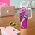 Polynesia Breast Cancer Awareness Tumbler With Handle Think Pink Polynesian Ribbon White Version