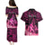 presonalised-tonga-breast-cancer-awareness-couples-matching-puletasi-dress-and-hawaiian-shirt-pink-ribbon-brave-strong-warrior-tongan-ngatu-pattern