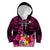 Presonalised Tonga Breast Cancer Awareness Kid Hoodie Pink Ribbon Brave Strong Warrior Tongan Ngatu Pattern LT14 Hoodie Pink - Polynesian Pride
