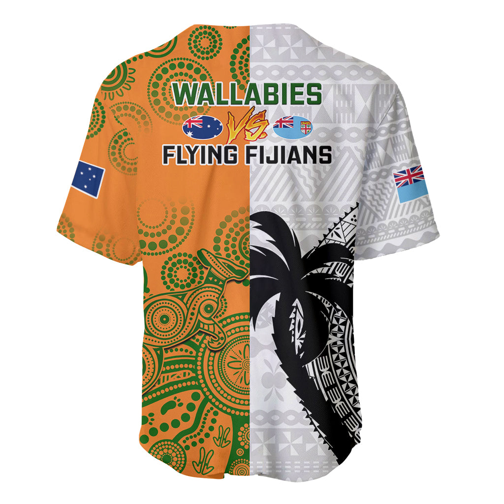 Fiji And Australia Rugby Baseball Jersey 2023 World Cup Aboriginal Mix Tapa Pattern LT14 - Polynesian Pride