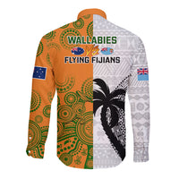 fiji-and-australia-rugby-long-sleeve-button-shirt-2023-world-cup-aboriginal-mix-tapa-pattern