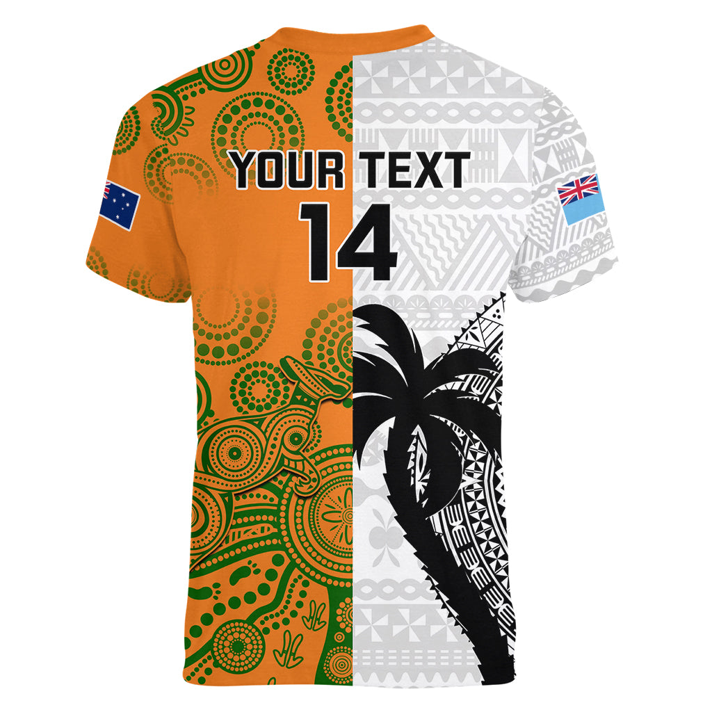 custom-fiji-and-australia-rugby-women-v-neck-t-shirt-2023-world-cup-aboriginal-mix-tapa-pattern