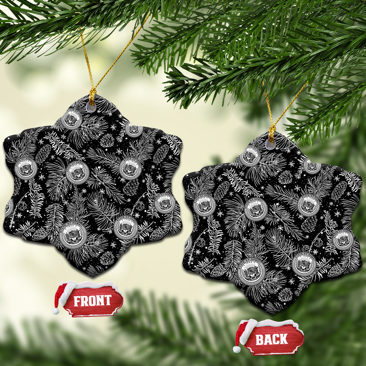 Hawaii Christmas Ceramic Ornament Tropical Style With Coat Of Arms LT14 - Polynesian Pride