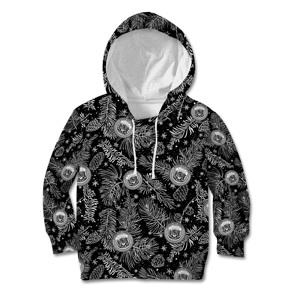 Hawaii Christmas Kid Hoodie Tropical Style With Coat Of Arms LT14 Black - Polynesian Pride