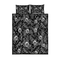 Hawaii Christmas Quilt Bed Set Tropical Style With Coat Of Arms LT14 Black - Polynesian Pride