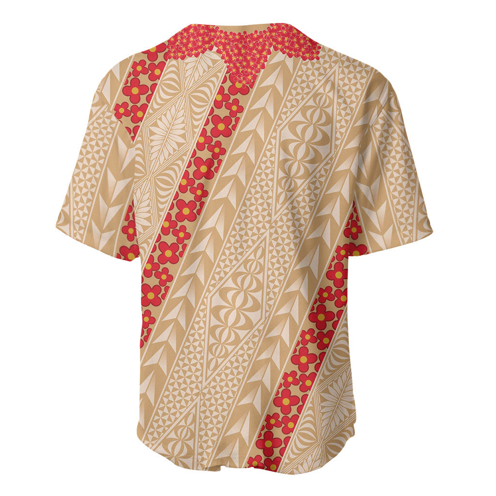 Malo e Lelei Tonga Baseball Jersey Heilala Lei Tongan Ngatu Pattern LT14 - Polynesian Pride