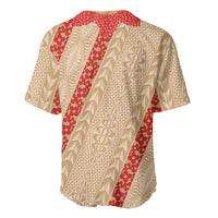 Malo e Lelei Tonga Baseball Jersey Heilala Lei Tongan Ngatu Pattern LT14 - Polynesian Pride