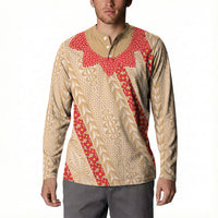 Malo e Lelei Tonga Button Sweatshirt Heilala Lei Tongan Ngatu Pattern LT14 - Polynesian Pride