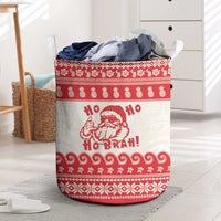 Red Mele Kalikimaka Hawaii Laundry Basket Funny Ho Ho Ho Santa Shaka - Polynesian Pride