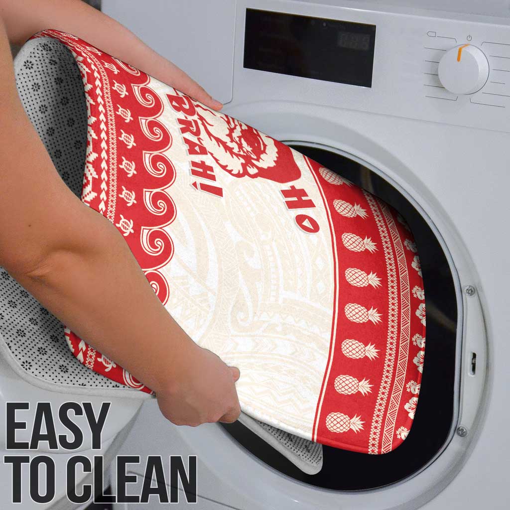 Red Mele Kalikimaka Hawaii Bathroom Set Funny Ho Ho Ho Santa Shaka - Polynesian Pride