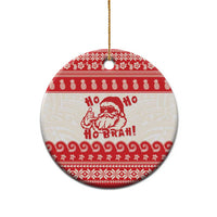 Red Mele Kalikimaka Hawaii Ceramic Ornament Funny Ho Ho Ho Santa Shaka - Polynesian Pride
