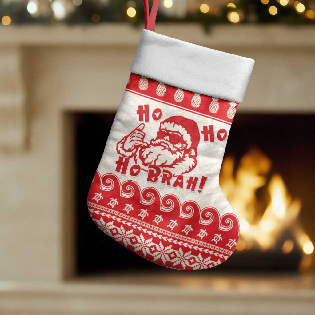 Red Mele Kalikimaka Hawaii Christmas Stocking Funny Ho Ho Ho Santa Shaka - Polynesian Pride
