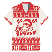 Red Mele Kalikimaka Hawaii Family Matching Mermaid Dress and Hawaiian Shirt Funny Ho Ho Ho Santa Shaka - Polynesian Pride