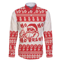 Red Mele Kalikimaka Hawaii Family Matching Off Shoulder Maxi Dress and Hawaiian Shirt Funny Ho Ho Ho Santa Shaka - Polynesian Pride