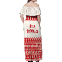 Red Mele Kalikimaka Hawaii Family Matching Off Shoulder Maxi Dress and Hawaiian Shirt Funny Ho Ho Ho Santa Shaka - Polynesian Pride