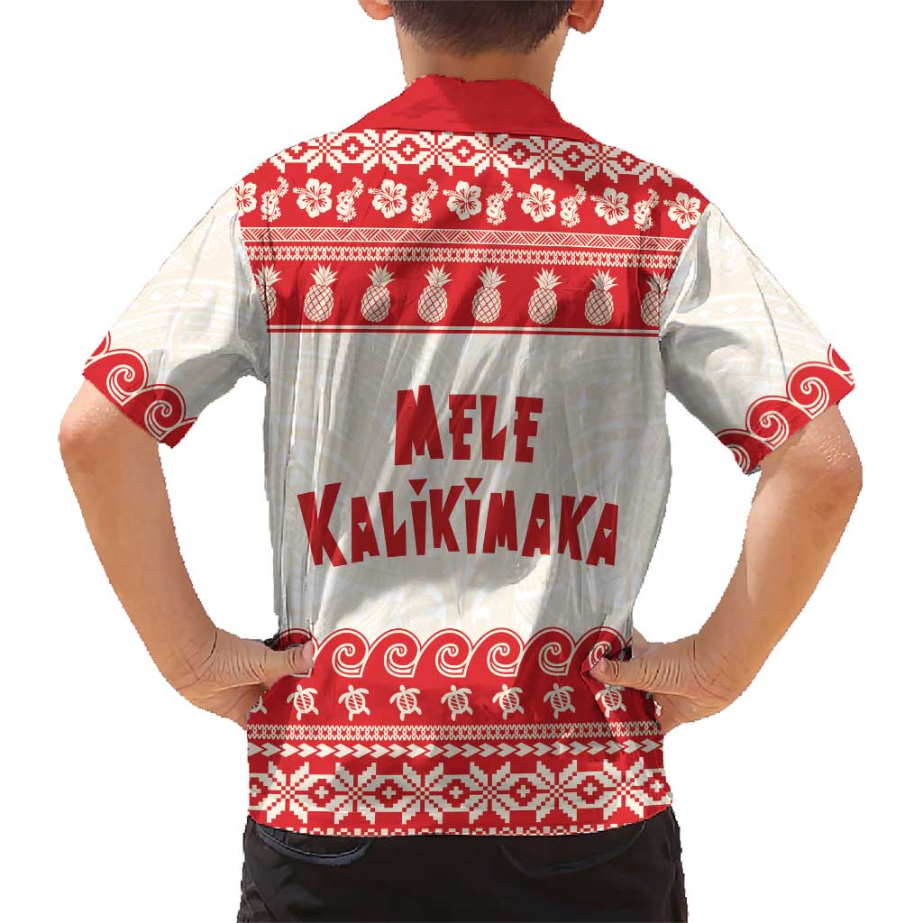 Red Mele Kalikimaka Hawaii Family Matching Puletasi and Hawaiian Shirt Funny Ho Ho Ho Santa Shaka LT14 - Polynesian Pride