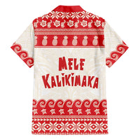 Red Mele Kalikimaka Hawaii Family Matching Summer Maxi Dress and Hawaiian Shirt Funny Ho Ho Ho Santa Shaka LT14 - Polynesian Pride
