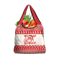 Red Mele Kalikimaka Hawaii Grocery Bag Funny Ho Ho Ho Santa Shaka - Polynesian Pride