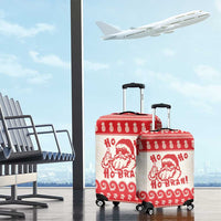 Red Mele Kalikimaka Hawaii Luggage Cover Funny Ho Ho Ho Santa Shaka LT14 - Polynesian Pride