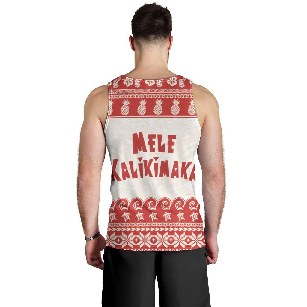 Red Mele Kalikimaka Hawaii Men Tank Top Funny Ho Ho Ho Santa Shaka - Polynesian Pride