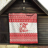 Red Mele Kalikimaka Hawaii Quilt Funny Ho Ho Ho Santa Shaka - Polynesian Pride