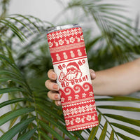 Red Mele Kalikimaka Hawaii Skinny Tumbler Funny Ho Ho Ho Santa Shaka - Polynesian Pride