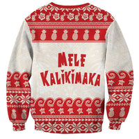Red Mele Kalikimaka Hawaii Sweatshirt Funny Ho Ho Ho Santa Shaka - Polynesian Pride