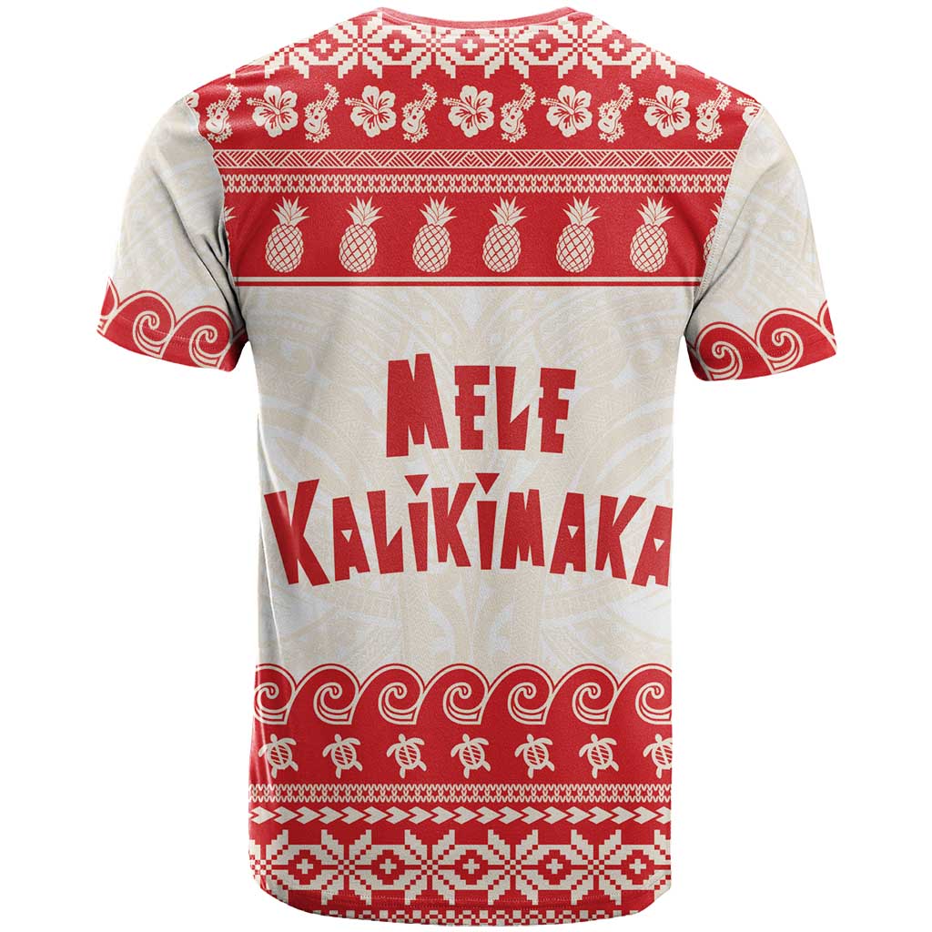 Red Mele Kalikimaka Hawaii T Shirt Funny Ho Ho Ho Santa Shaka - Polynesian Pride