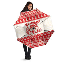 Red Mele Kalikimaka Hawaii Umbrella Funny Ho Ho Ho Santa Shaka - Polynesian Pride