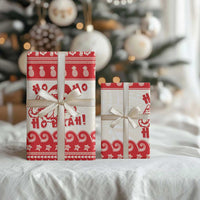 Red Mele Kalikimaka Hawaii Wrapping Paper Funny Ho Ho Ho Santa Shaka - Polynesian Pride