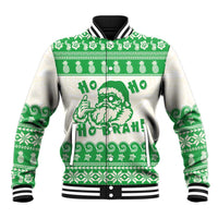 Green Mele Kalikimaka Hawaii Baseball Jacket Funny Ho Ho Ho Santa Shaka - Polynesian Pride